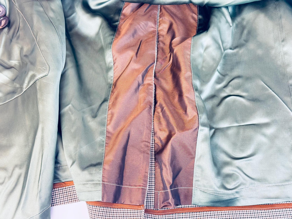 Vintage Early 1970s London Fog IMAGINIT Textured Polyester Houndstooth Tan & Black Overcoat  Made in Canada  Classic Maincoat