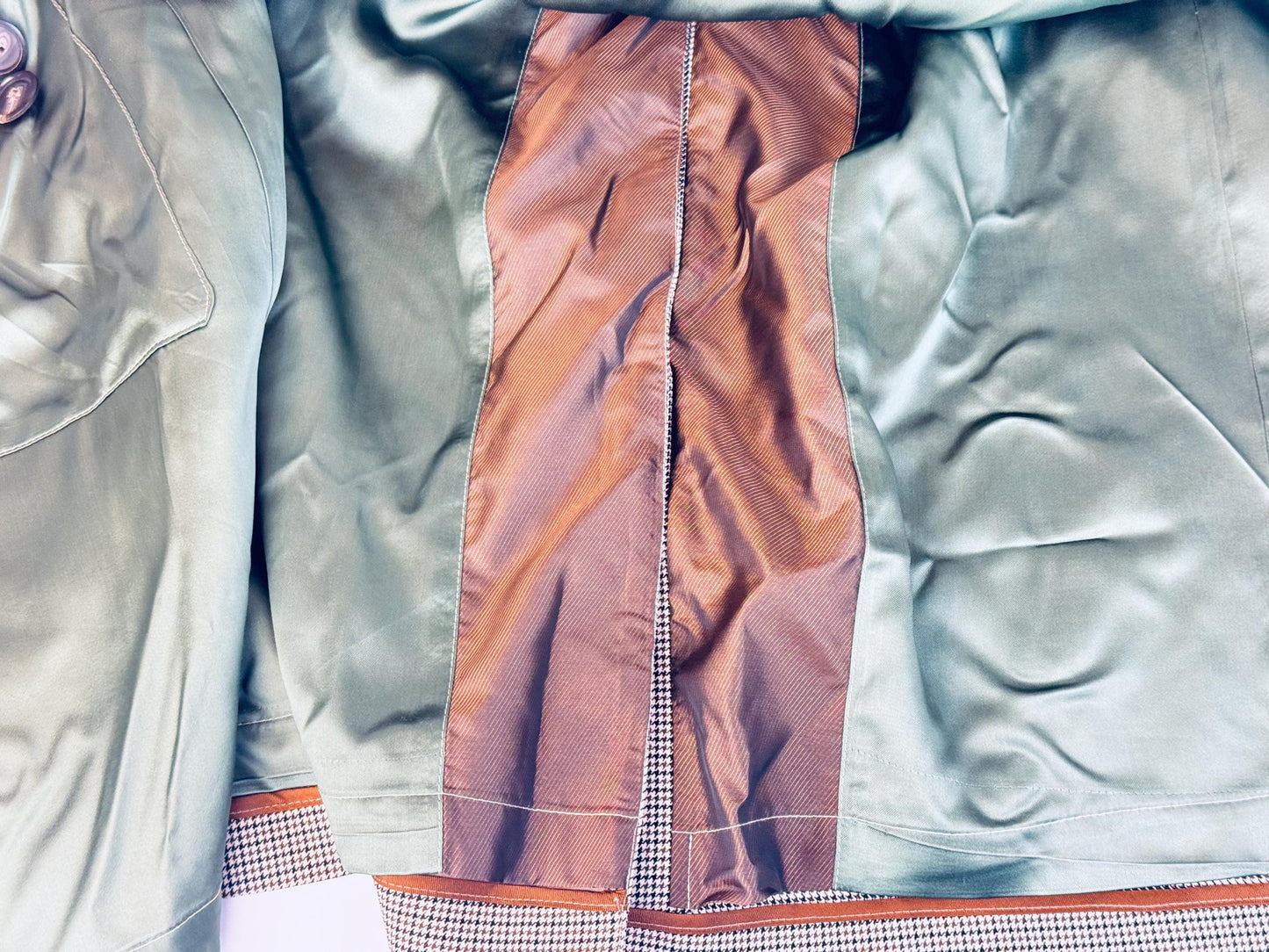 Vintage Early 1970s London Fog IMAGINIT Textured Polyester Houndstooth Tan & Black Overcoat  Made in Canada  Classic Maincoat