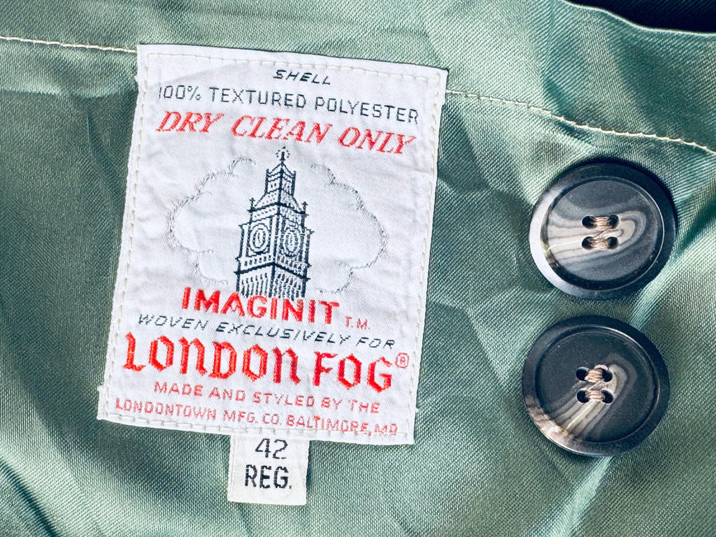 Vintage Early 1970s London Fog IMAGINIT Textured Polyester Houndstooth Tan & Black Overcoat  Made in Canada  Classic Maincoat