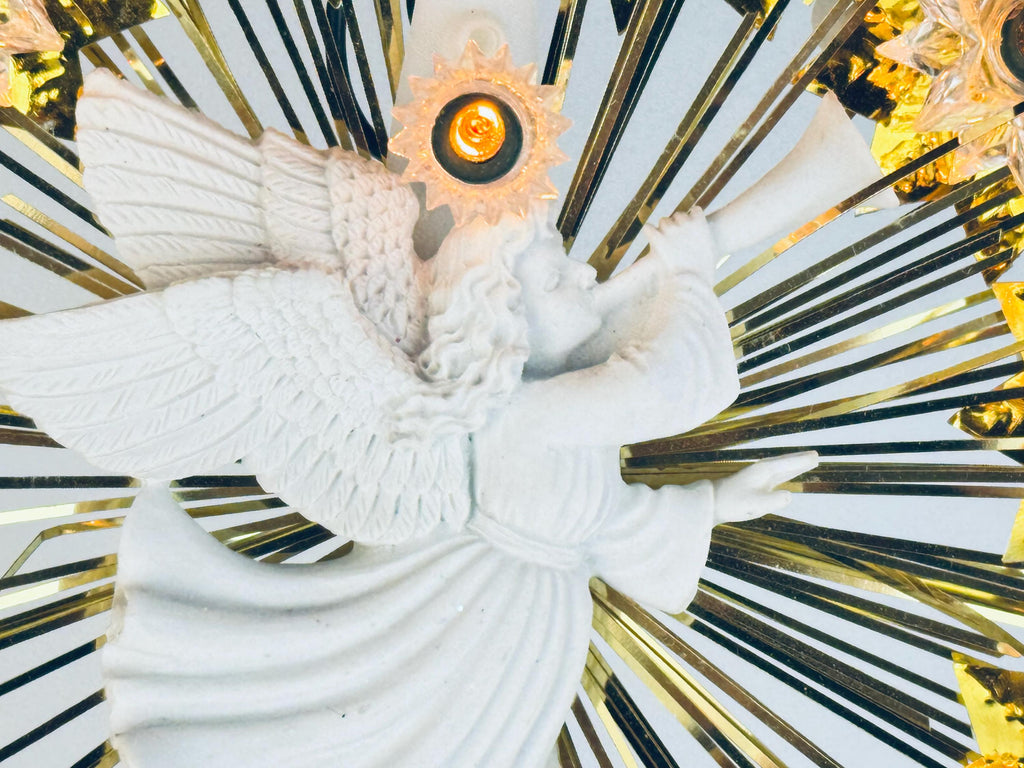 Vintage 'Alderbrook' Illuminated Angel Tree Top Christmas Tree Topper - 7 Inch