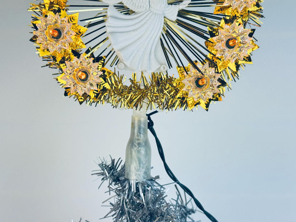 Vintage 'Alderbrook' Illuminated Angel Tree Top Christmas Tree Topper - 7 Inch