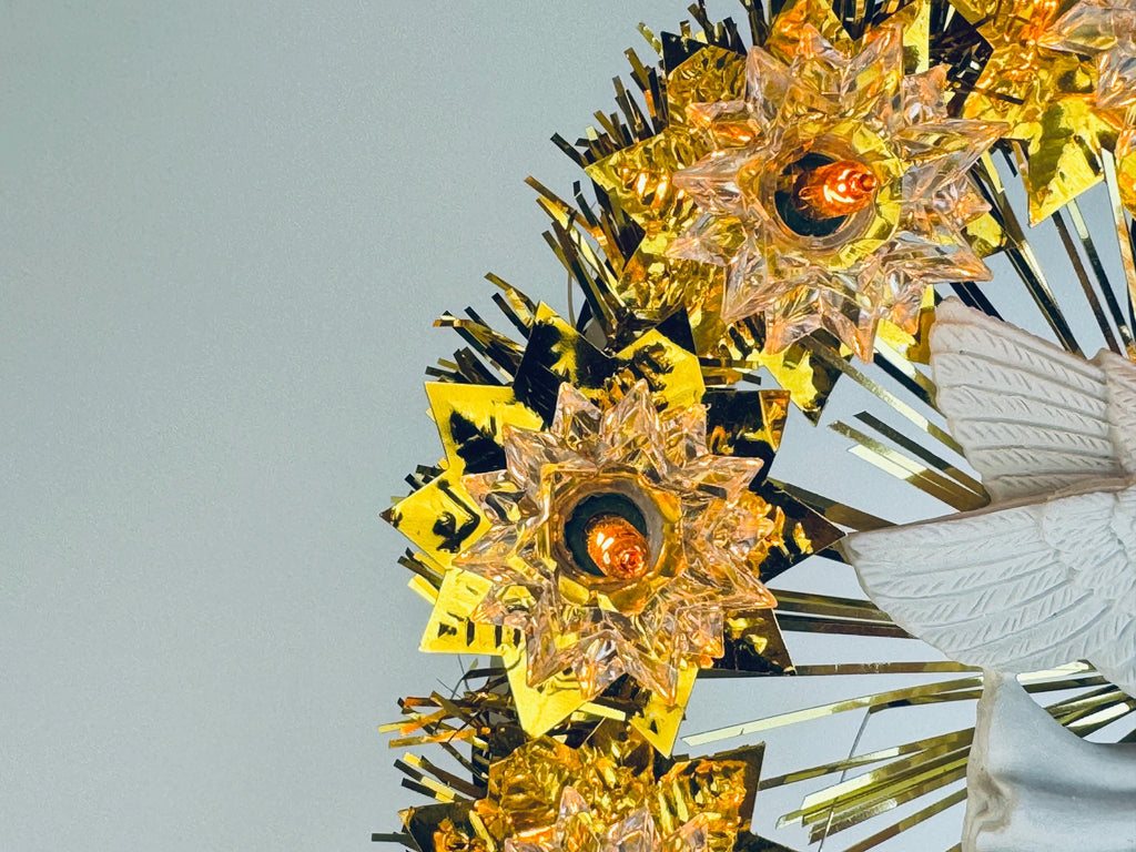 Vintage 'Alderbrook' Illuminated Angel Tree Top Christmas Tree Topper - 7 Inch