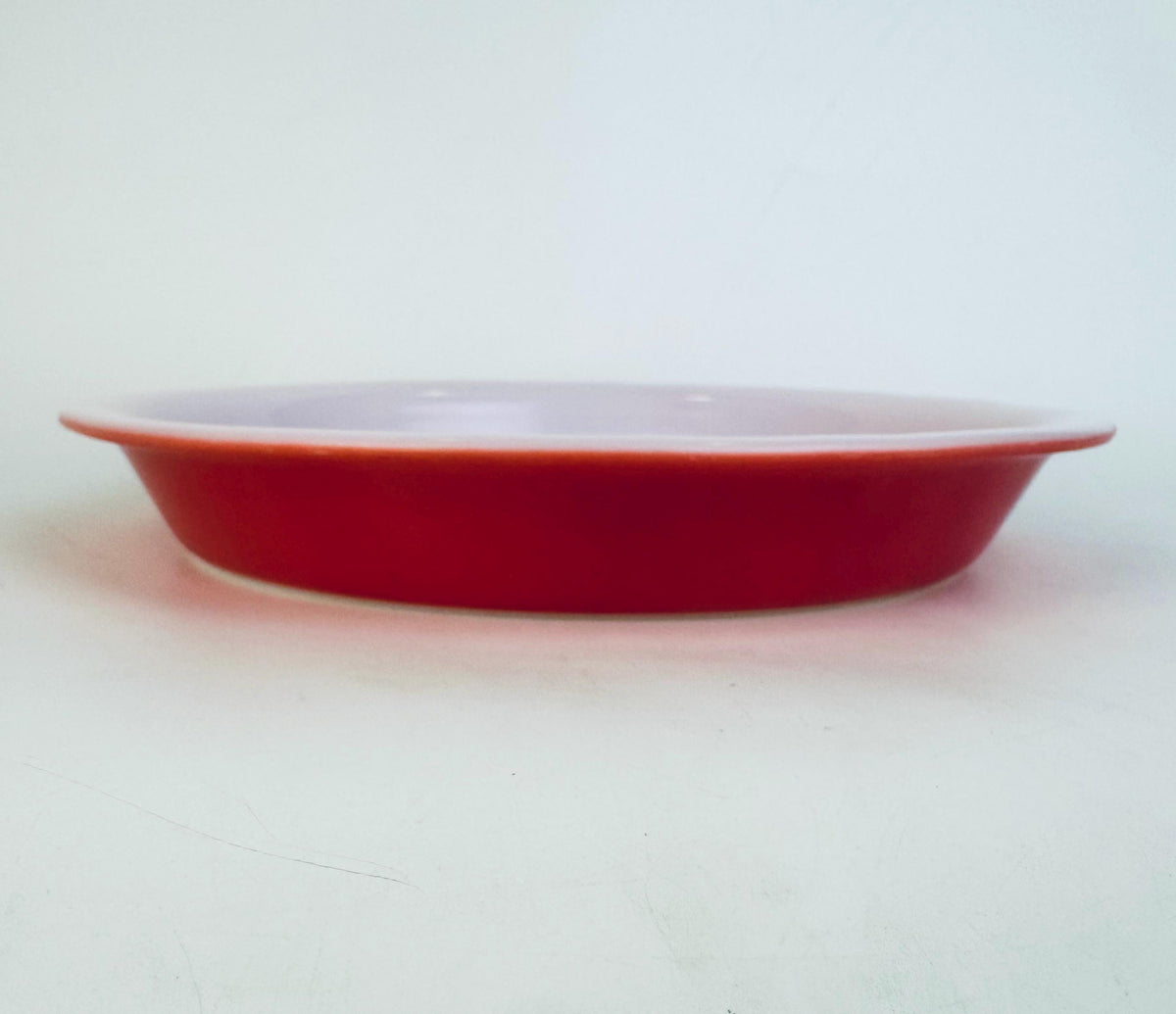 Vintage 1950s Flamingo Pink Round PYREX Glass Pie Plate Dish (#209) - Made In Canada