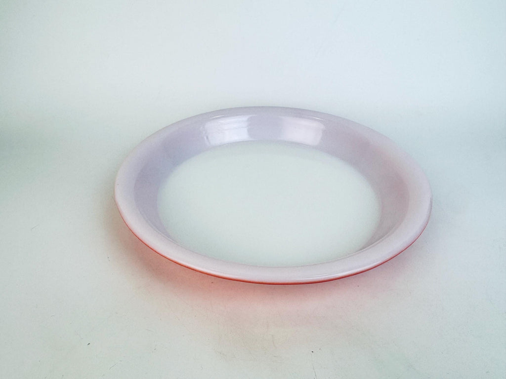 Vintage 1950s Flamingo Pink Round PYREX Glass Pie Plate Dish (#209) - Made In Canada