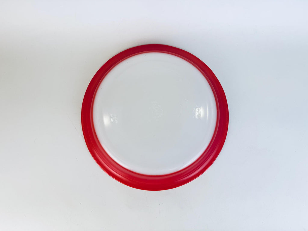 Vintage 1950s Flamingo Pink Round PYREX Glass Pie Plate Dish (#209) - Made In Canada