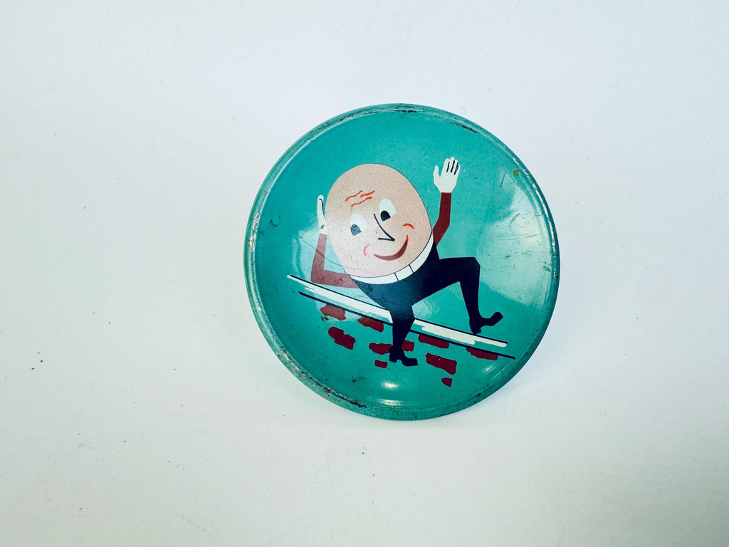 Vintage 1960s Amerock Storybook Humpty Dumpty Metal Drawer Knobs  Turquoise Mid-Century Nursery Furniture Pulls  Set of 2