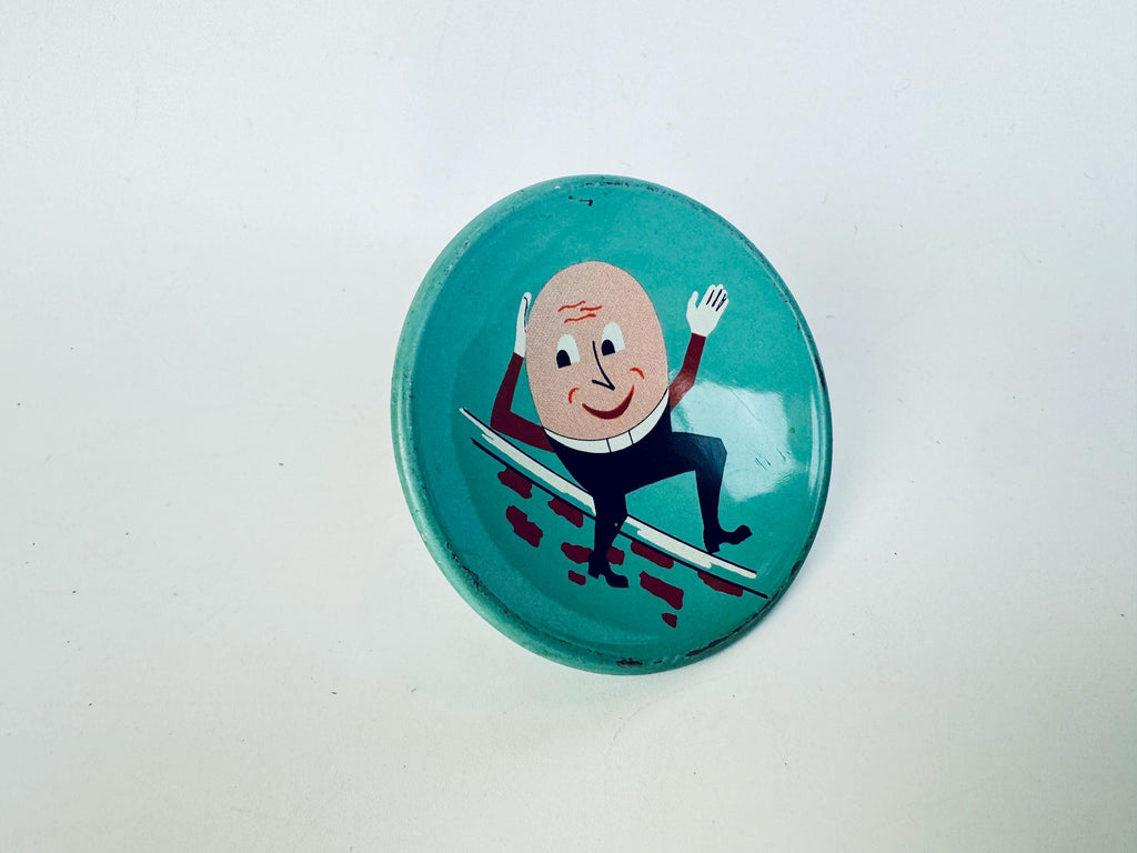 Vintage 1960s Amerock Storybook Humpty Dumpty Metal Drawer Knobs  Turquoise Mid-Century Nursery Furniture Pulls  Set of 2