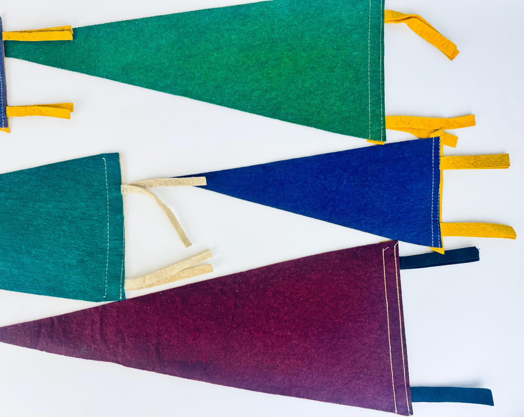 Vintage 1950s-1960s American Souvenir Large & Small Felt Tapered Pennant/Wall Hangings - Each Sold Separately