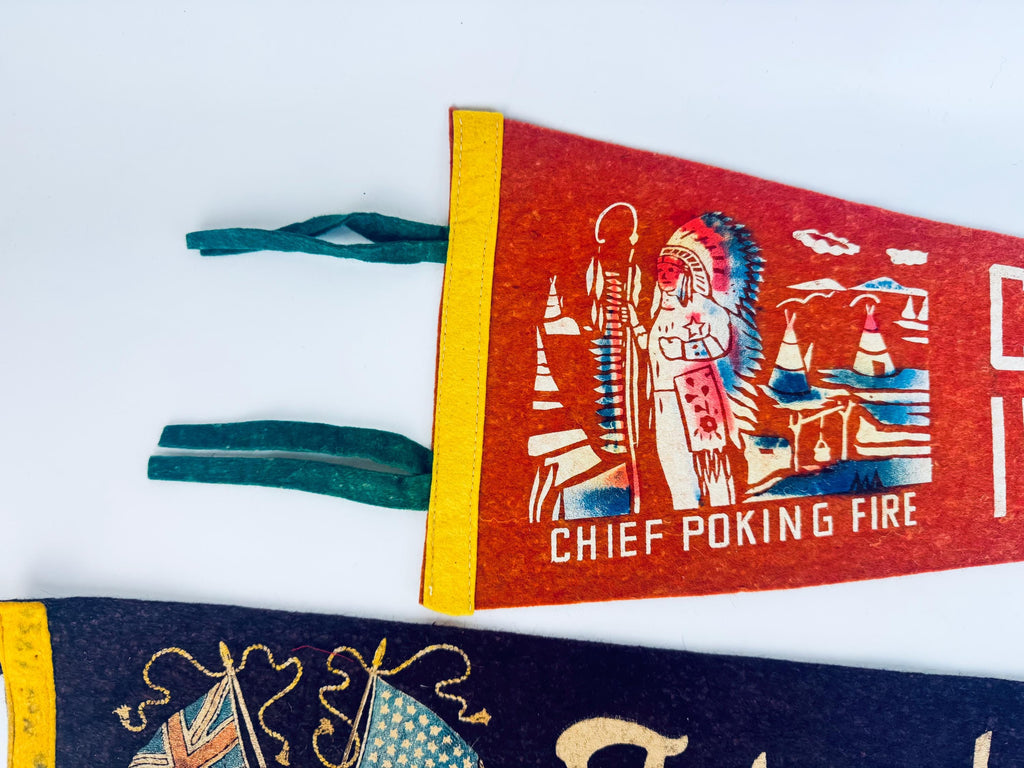 Vintage 1950s-1960s Canadian Souvenir Large & Small Felt Tapered Pennant/Wall Hangings - Each Sold Separately