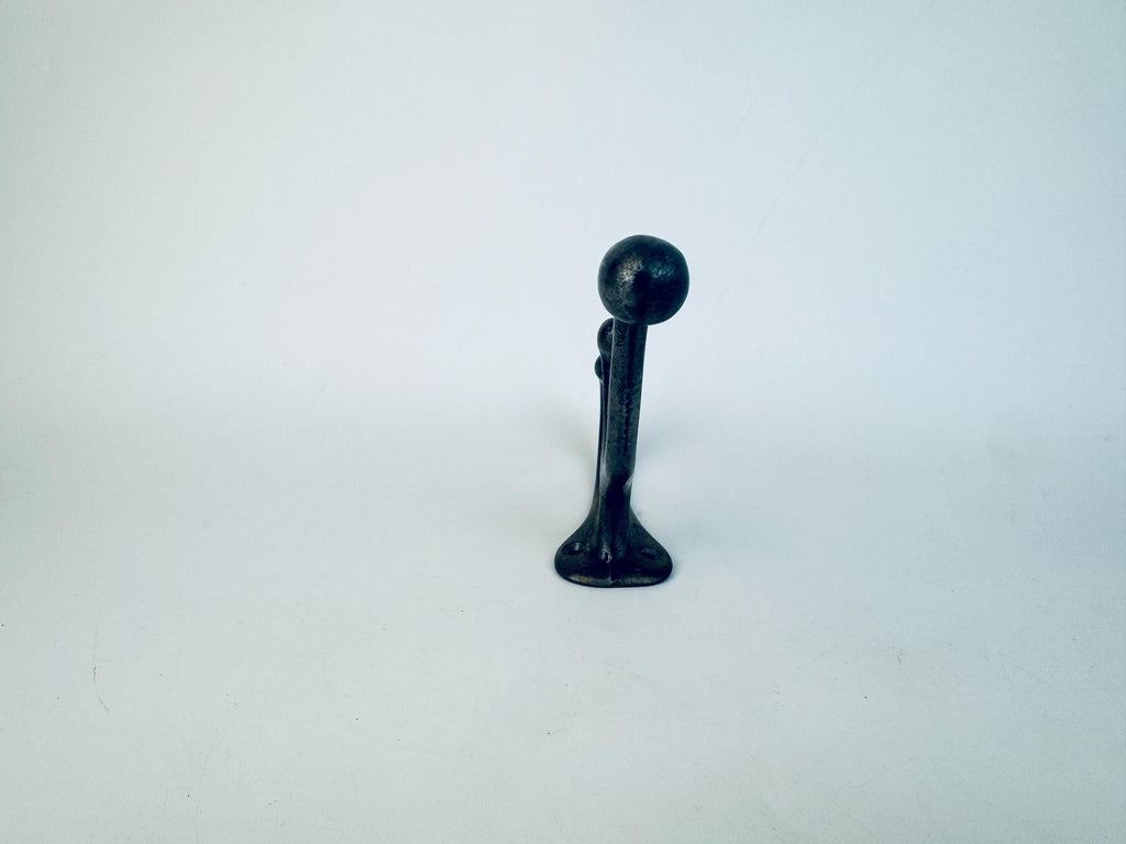 Vintage 1980s Cast Iron Wall Hook in Aged Bronze Finish  Industrial Triple Coat or Hat Hook