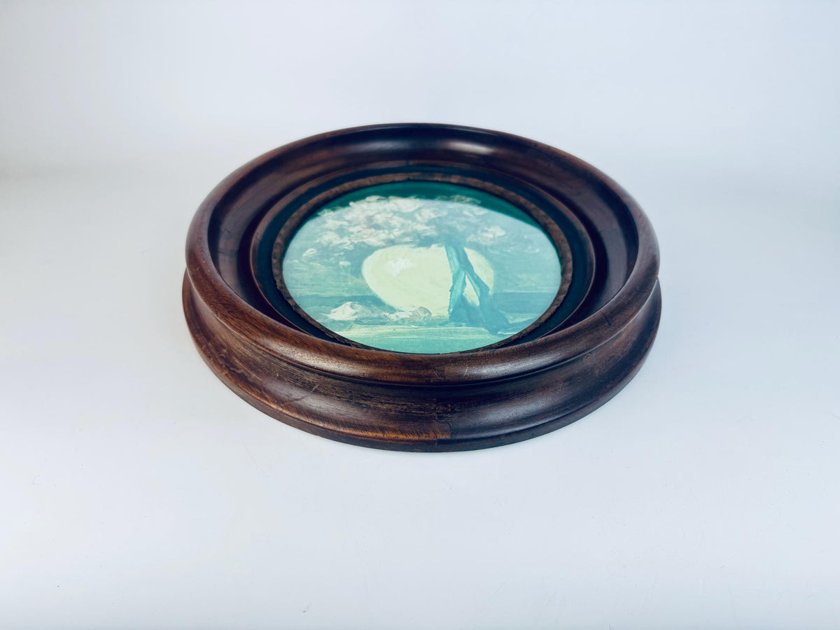 Antique Late-Victorian Circa 1890s Dark Walnut Oval Wood Photo Frame (8 × 10)  Architectural Wall & Table Display