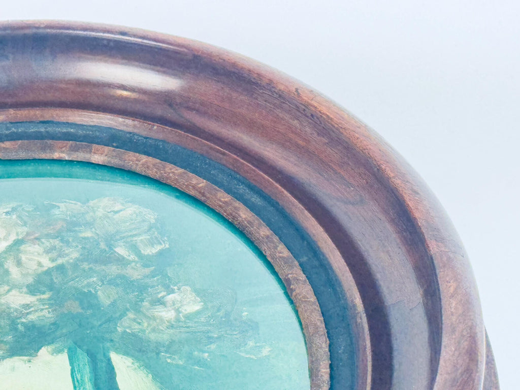 Antique Late-Victorian Circa 1890s Dark Walnut Oval Wood Photo Frame (8 × 10)  Architectural Wall & Table Display