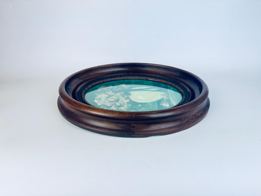 Antique Late-Victorian Circa 1890s Dark Walnut Oval Wood Photo Frame (8 × 10)  Architectural Wall & Table Display