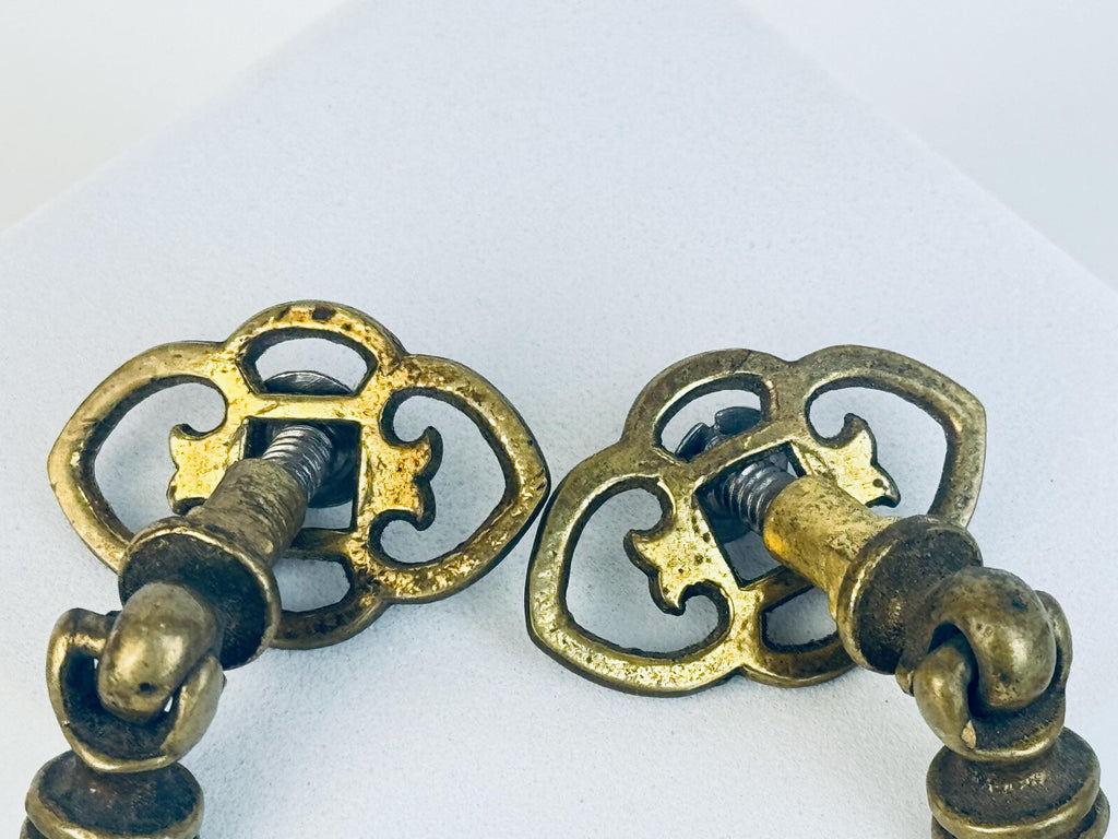 Vintage Brass & Stone Drawer Drop Pull Collection  Green Marble Stone  Black Drop  Gold Brass Tassel Hardware  Pulls Sold Separately