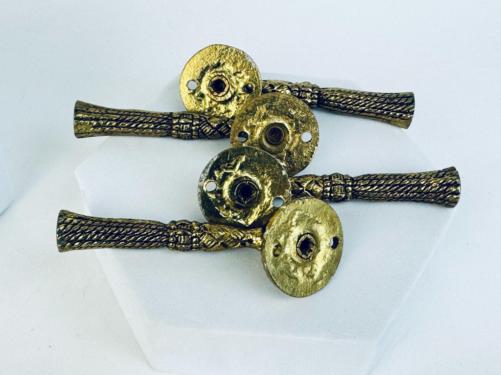 Vintage Brass & Stone Drawer Drop Pull Collection  Green Marble Stone  Black Drop  Gold Brass Tassel Hardware  Pulls Sold Separately