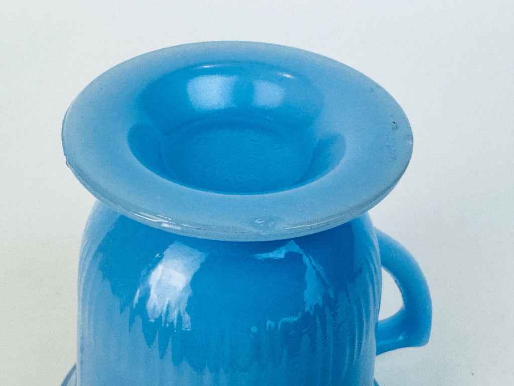 Vintage & Rare 1940s Delphite Blue Pyrex Creamer Jug - Made In Canada