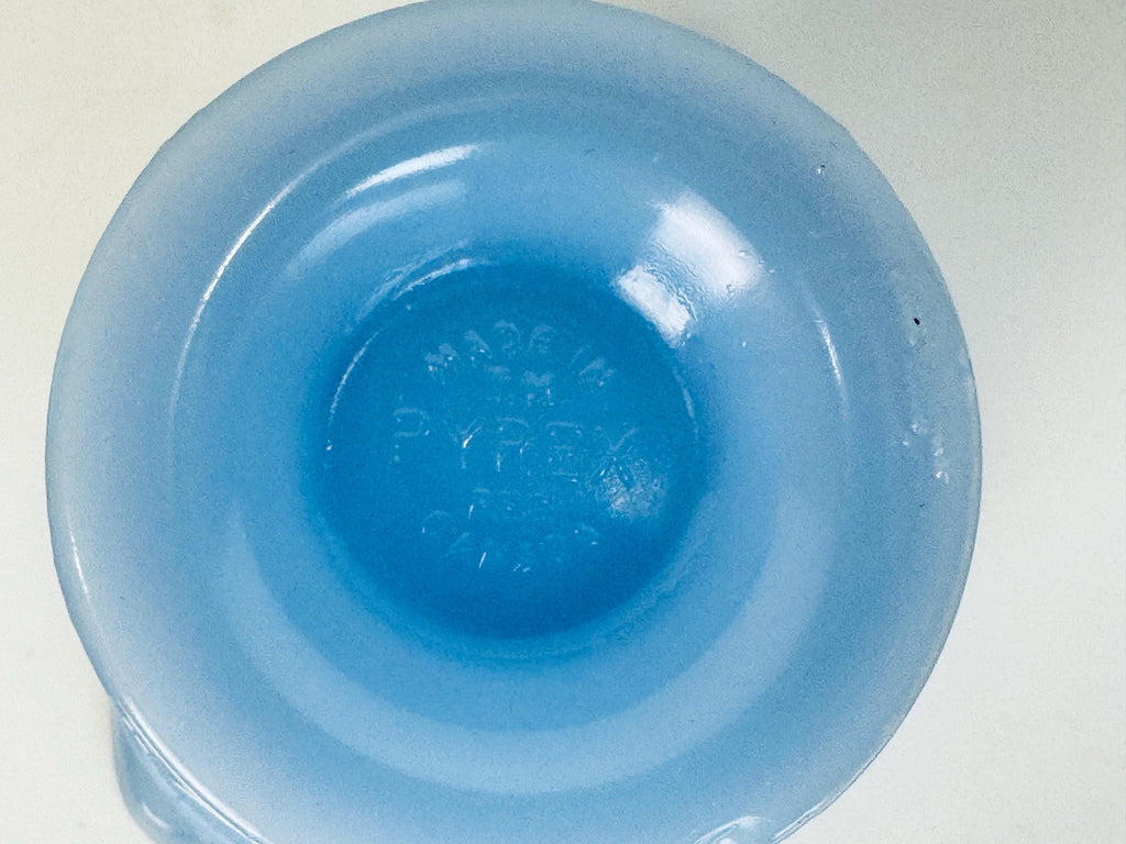 Vintage & Rare 1940s Delphite Blue Pyrex Creamer Jug - Made In Canada