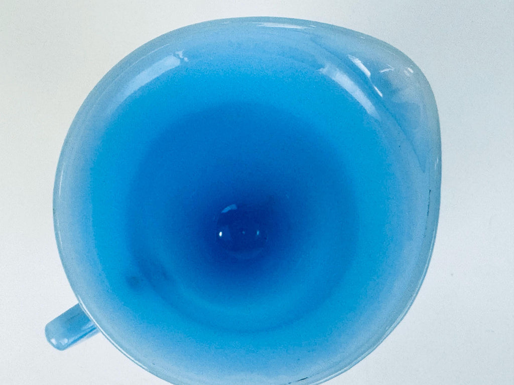 Vintage & Rare 1940s Delphite Blue Pyrex Creamer Jug - Made In Canada