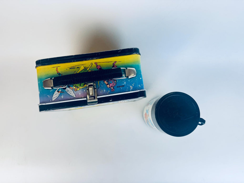 Vintage 1976 Marvel Comics Super Heros Metal Lunch Box & Thermos  Aladdin Industries USA  Spider-Man, Thor, Captain America