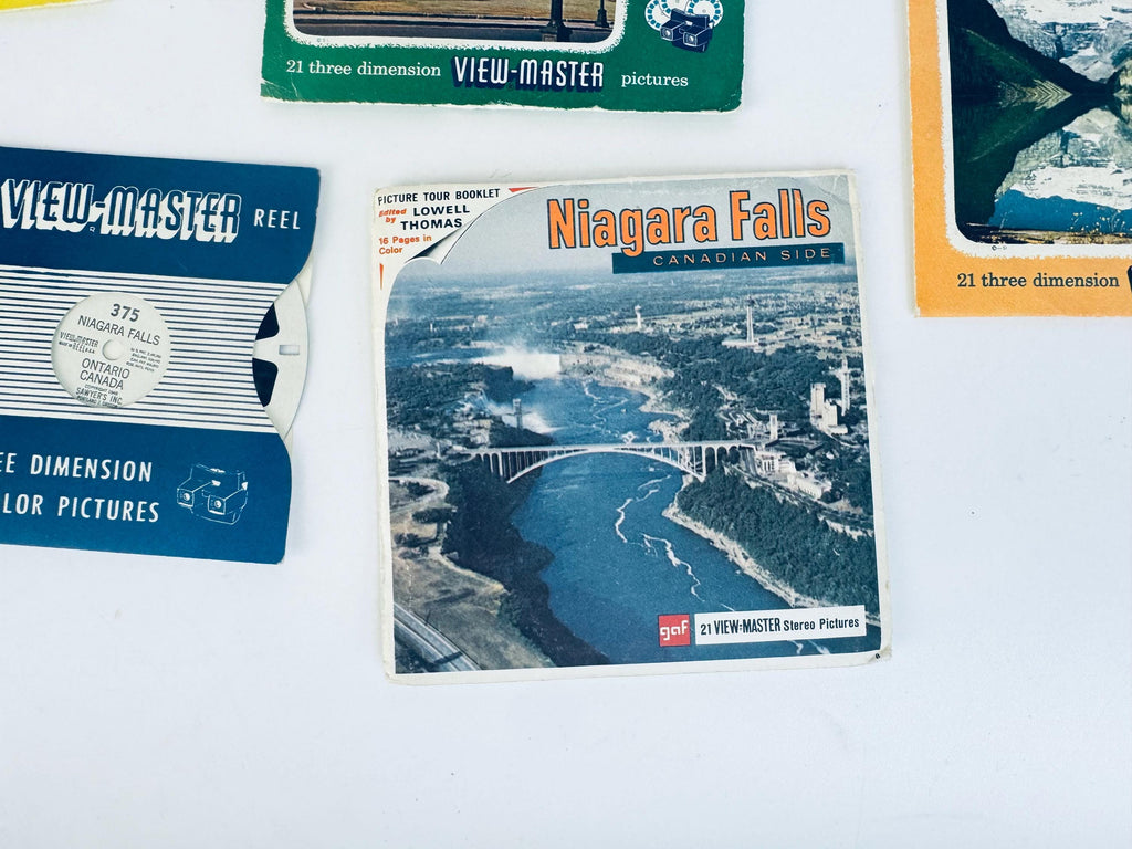 Vintage 1940-1950s View-Master Canada Reels  Vancouver Victoria Lake Louise Niagara Falls Jasper Icefields  Sold Separately