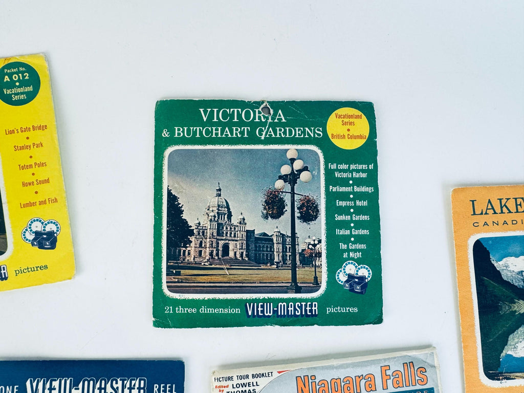 Vintage 1940-1950s View-Master Canada Reels  Vancouver Victoria Lake Louise Niagara Falls Jasper Icefields  Sold Separately
