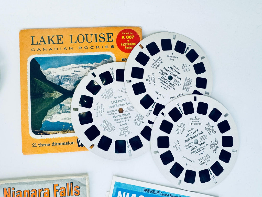 Vintage 1940-1950s View-Master Canada Reels  Vancouver Victoria Lake Louise Niagara Falls Jasper Icefields  Sold Separately