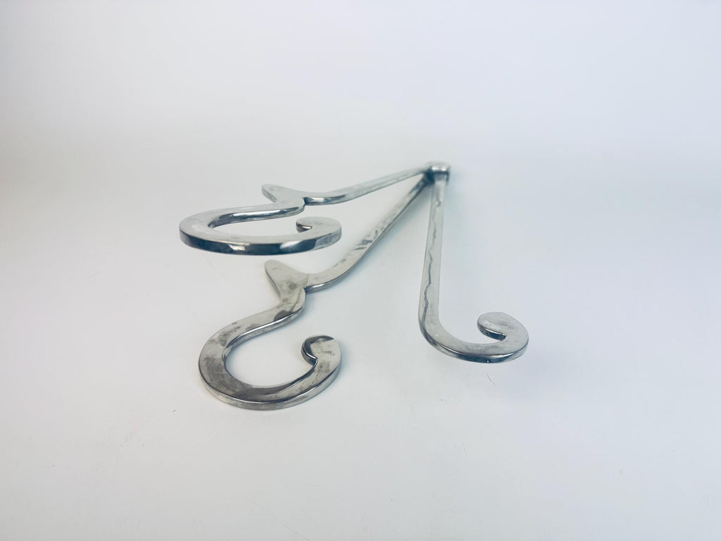 Vintage Silver Chrome-Plated Aluminum Display Easel Stand Mid-Century Metal Art Book Plate Holder