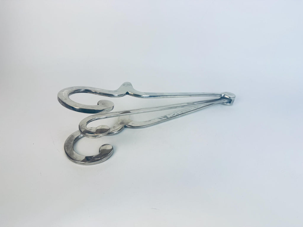 Vintage Silver Chrome-Plated Aluminum Display Easel Stand Mid-Century Metal Art Book Plate Holder