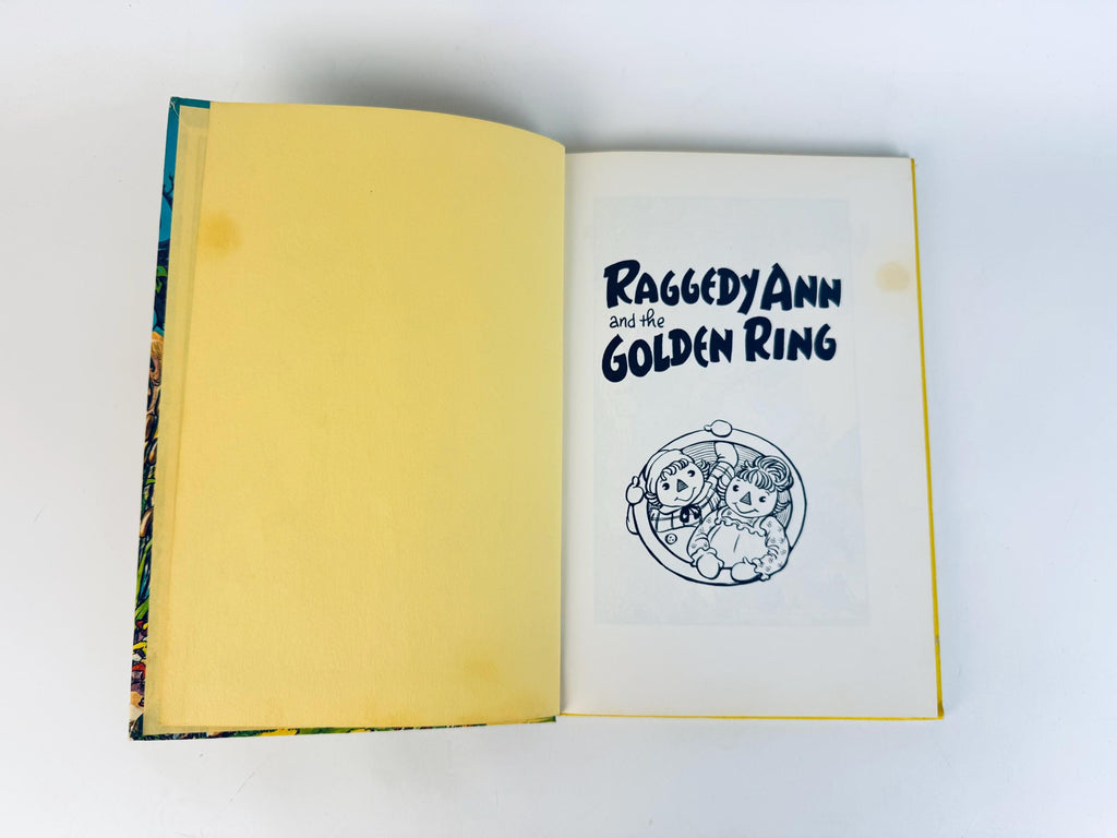 Vintage 1961 Raggedy Ann & The Golden Ring Hardcover Book  1960s Childrens Fantasy Hardcover Illustration Storybook