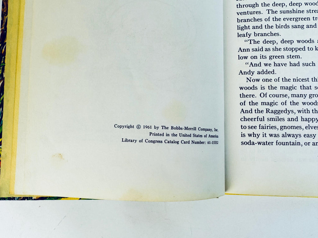 Vintage 1961 Raggedy Ann & The Golden Ring Hardcover Book  1960s Childrens Fantasy Hardcover Illustration Storybook