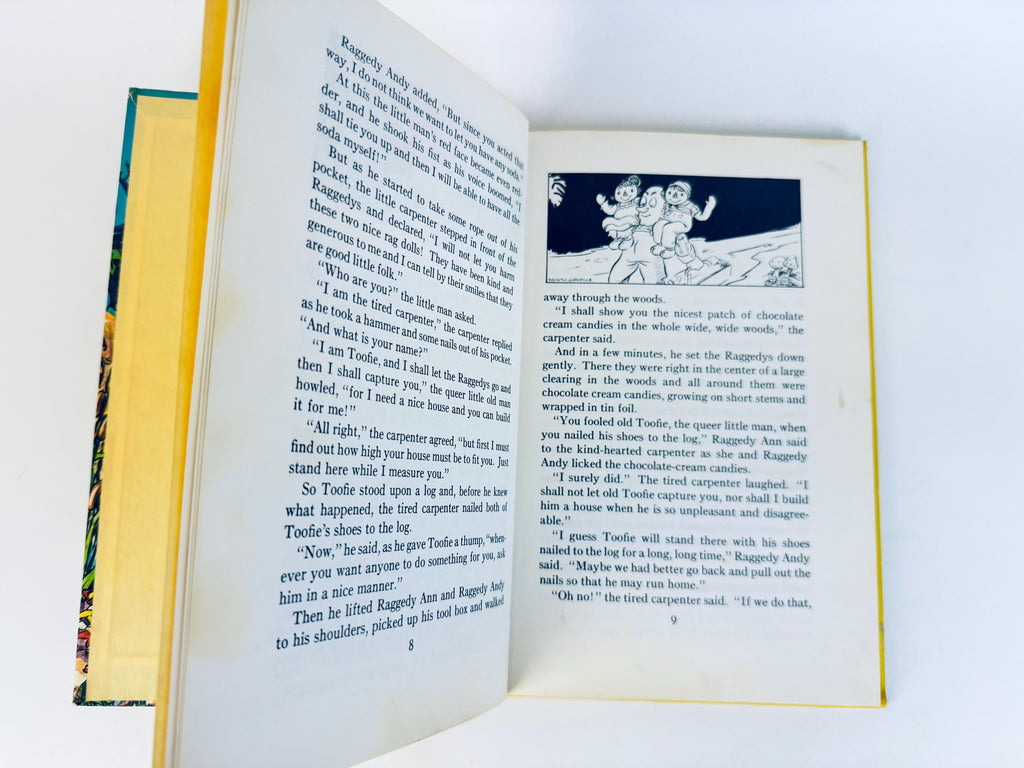 Vintage 1961 Raggedy Ann & The Golden Ring Hardcover Book  1960s Childrens Fantasy Hardcover Illustration Storybook