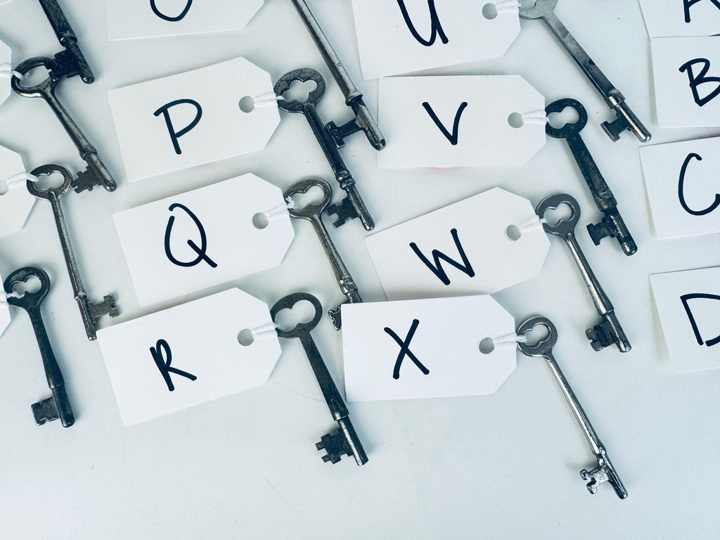 Vintage Solid Metal Skeleton Keys for Crafts & Weddings - Mid-Century Nickel + Steel Keys for Art, Jewelry, Assemblage - Sold Separately