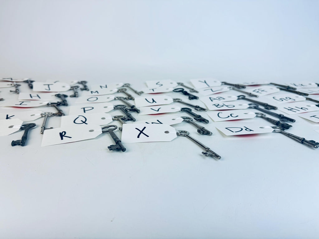 Vintage Solid Metal Skeleton Keys for Crafts & Weddings - Mid-Century Nickel + Steel Keys for Art, Jewelry, Assemblage - Sold Separately