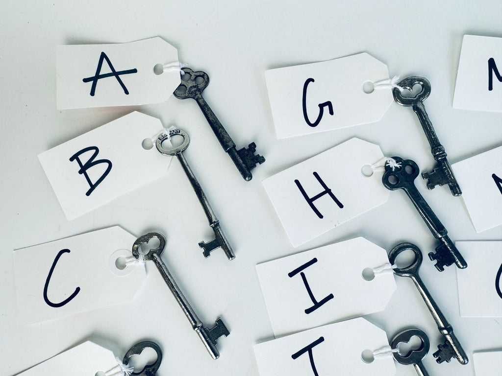 Vintage Solid Metal Skeleton Keys for Crafts & Weddings - Mid-Century Nickel + Steel Keys for Art, Jewelry, Assemblage - Sold Separately