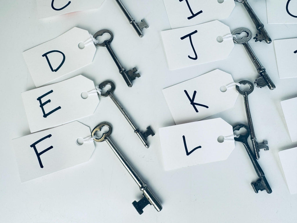 Vintage Solid Metal Skeleton Keys for Crafts & Weddings - Mid-Century Nickel + Steel Keys for Art, Jewelry, Assemblage - Sold Separately