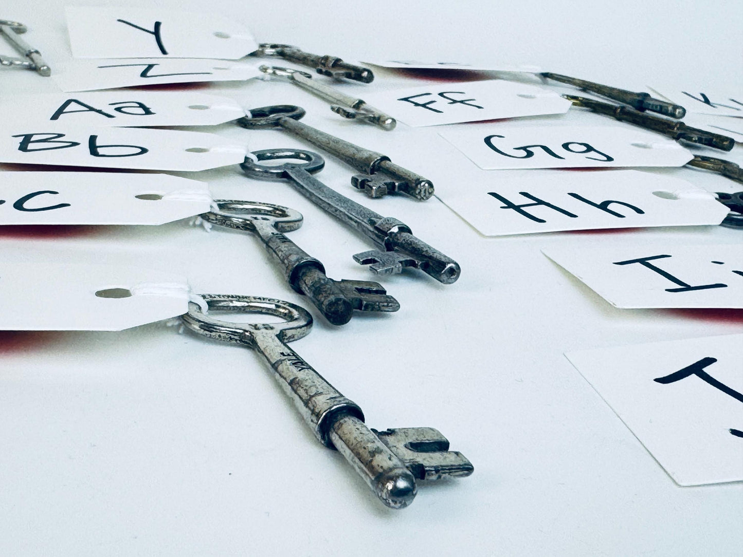 Vintage Solid Metal Skeleton Keys for Crafts & Weddings - Mid-Century Nickel + Steel Keys for Art, Jewelry, Assemblage - Sold Separately