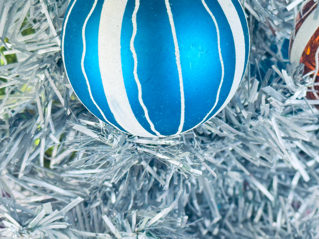 Vintage Hand-Painted 1970s Plastic Christmas Ornaments Multi-Colour Ball - Set of 12