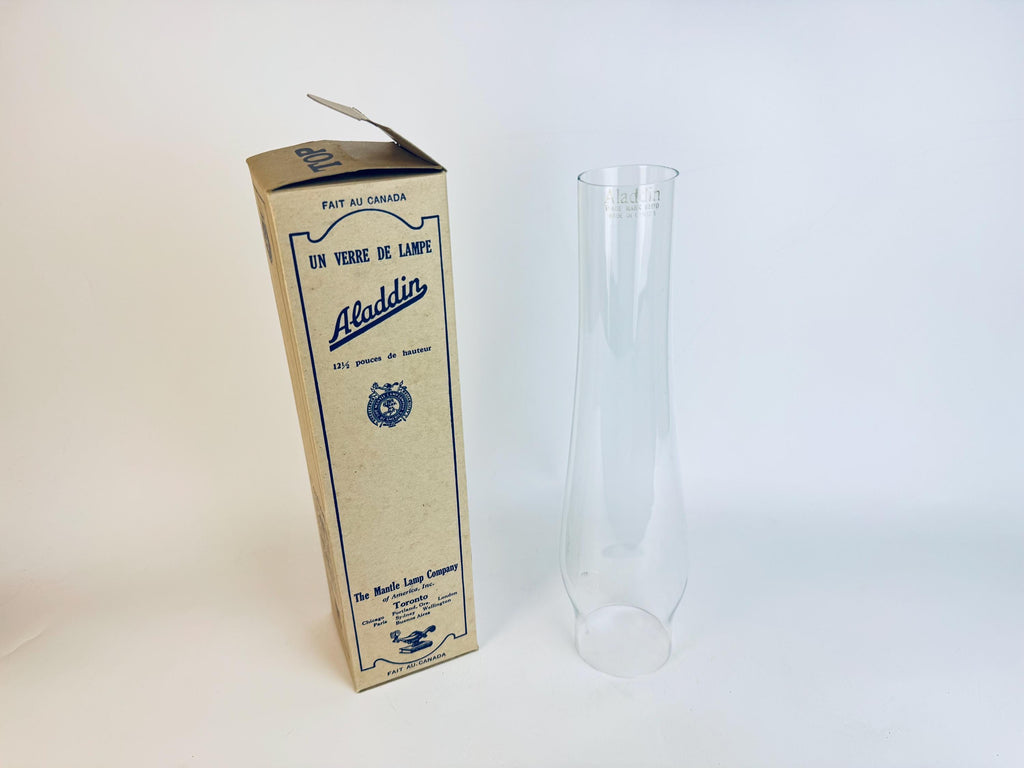 Vintage 12.5 ALADDIN Clear Glass Lamp Chimney - Made In Canada - Sold Separately