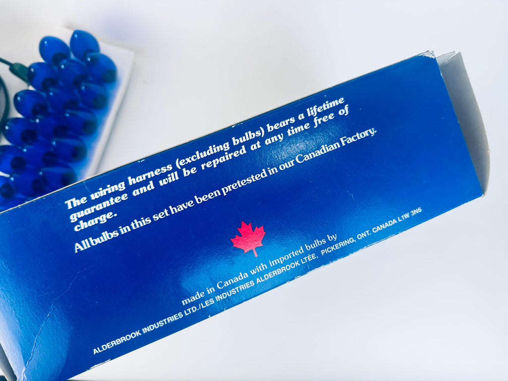 Vintage 1980s ALDERBROOK Outdoor Blue Acrylic Outdoor Christmas Lights - 25 Lights