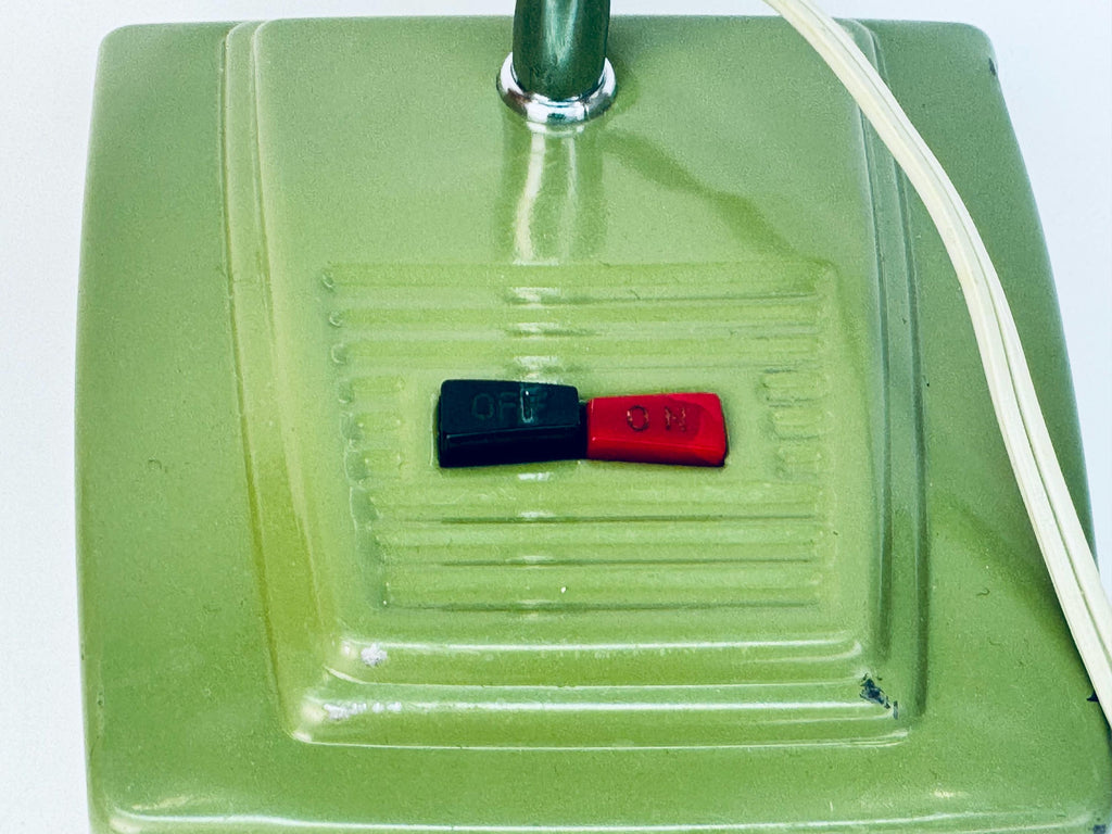 Vintage 1970s Japanese Olive Green Metal Gooseneck Desk Lamp  Made In Japan  Fluorescent Task Light