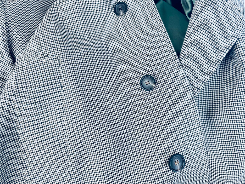 Vintage Early 1970s London Fog IMAGINIT Textured Polyester Houndstooth Tan & Black Overcoat  Made in Canada  Classic Maincoat