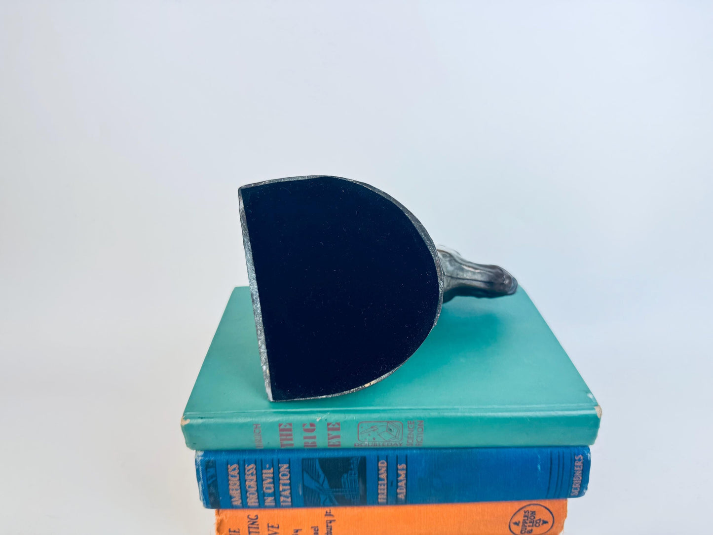 Vintage 1930s Spelter Horse-Head Bookend Bronzed Finish Shelf Accent