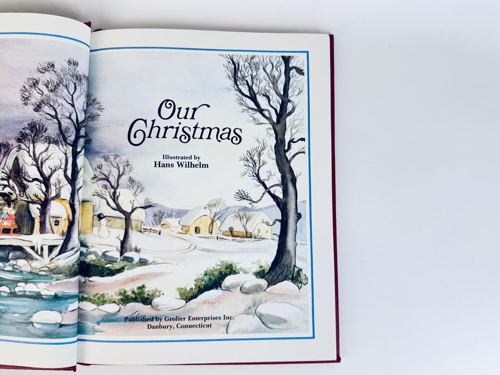 Vintage 1985 “Our Christmas Hardcover Book  Red Leatherette Holiday Keepsake