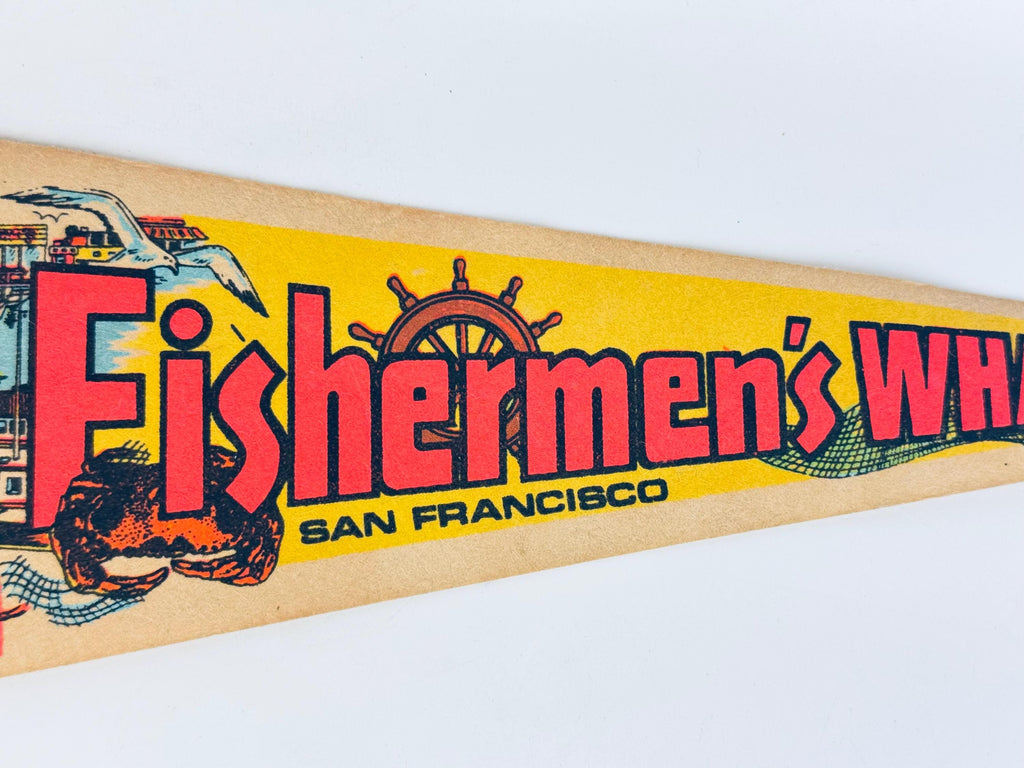 Vintage Large & Small Tapered Felt Pennant/Wall Hangings - Sold Separately - Disneyland -Yellowstone - Fishermen's Wharf