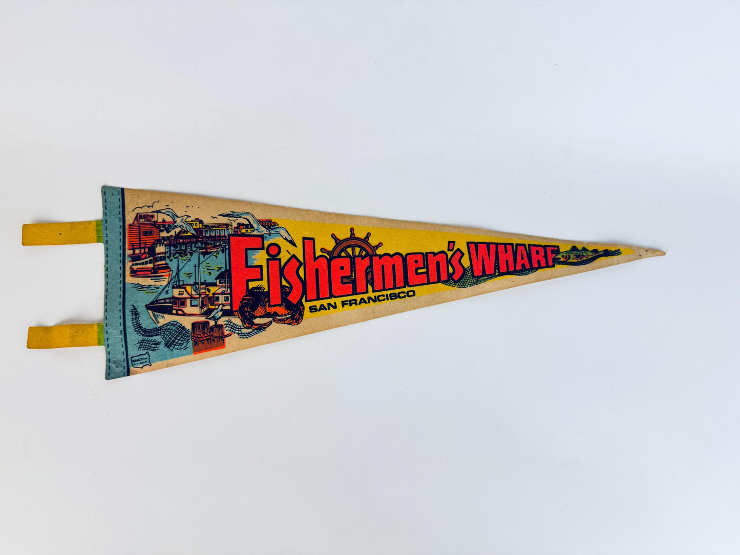 Vintage Large & Small Tapered Felt Pennant/Wall Hangings - Sold Separately - Disneyland -Yellowstone - Fishermen's Wharf