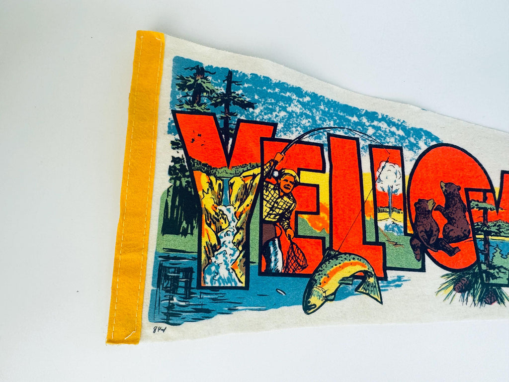 Vintage Large & Small Tapered Felt Pennant/Wall Hangings - Sold Separately - Disneyland -Yellowstone - Fishermen's Wharf
