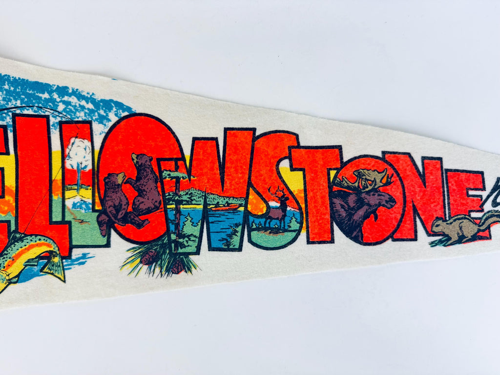 Vintage Large & Small Tapered Felt Pennant/Wall Hangings - Sold Separately - Disneyland -Yellowstone - Fishermen's Wharf