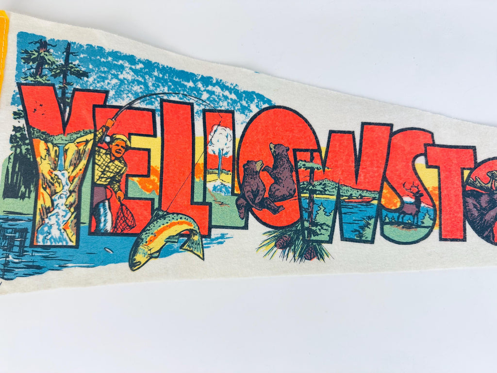 Vintage Large & Small Tapered Felt Pennant/Wall Hangings - Sold Separately - Disneyland -Yellowstone - Fishermen's Wharf