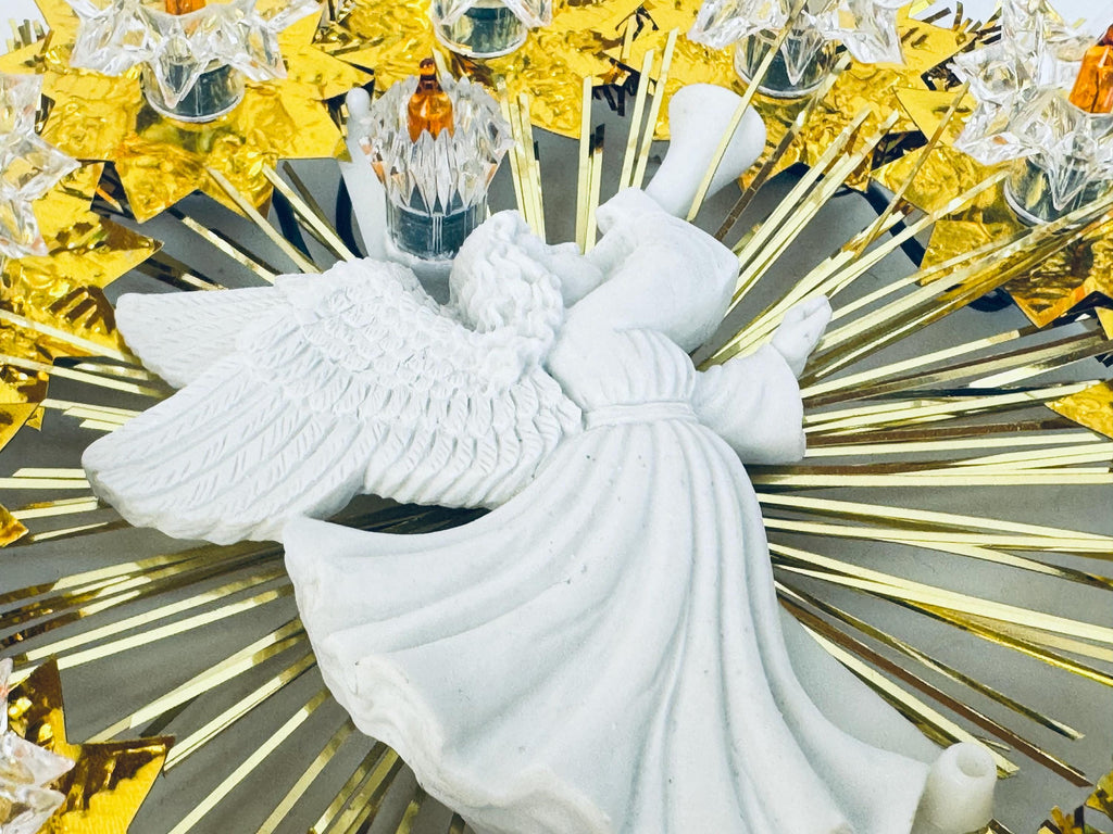 Vintage 'Alderbrook' Illuminated Angel Tree Top Christmas Tree Topper - 7 Inch