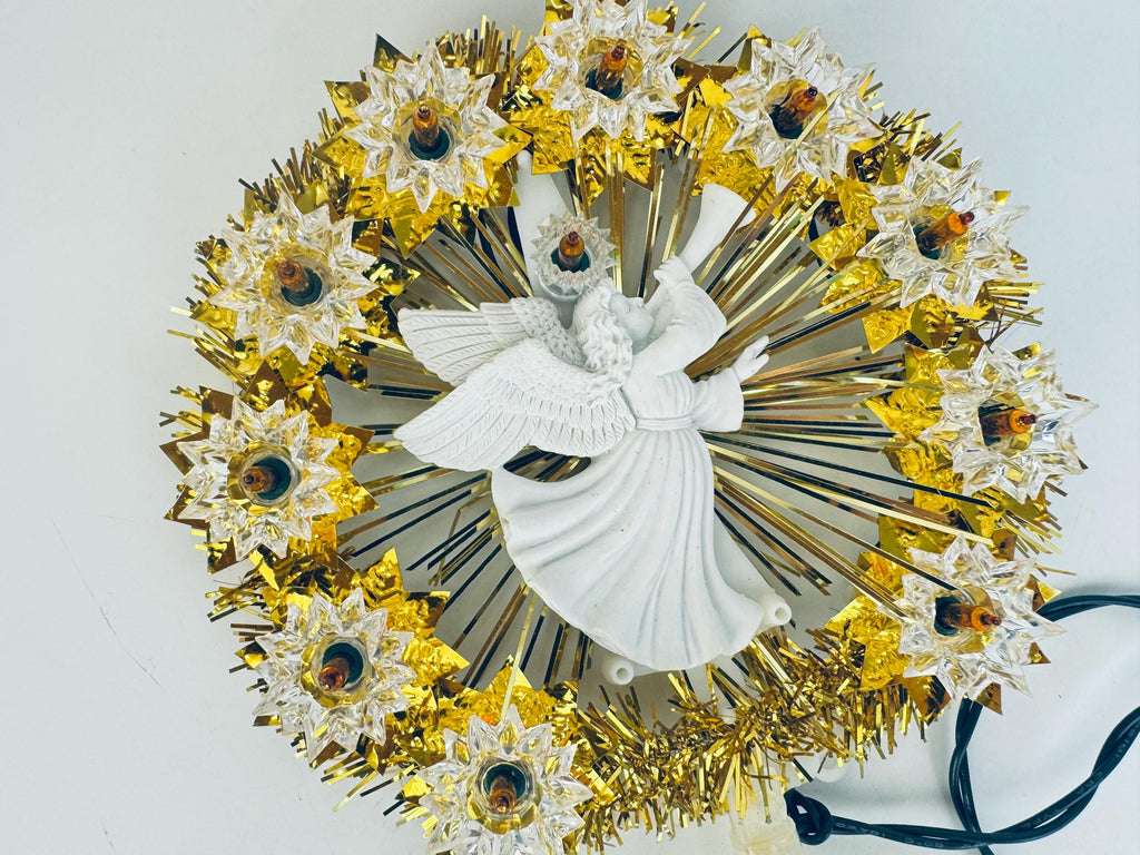Vintage 'Alderbrook' Illuminated Angel Tree Top Christmas Tree Topper - 7 Inch